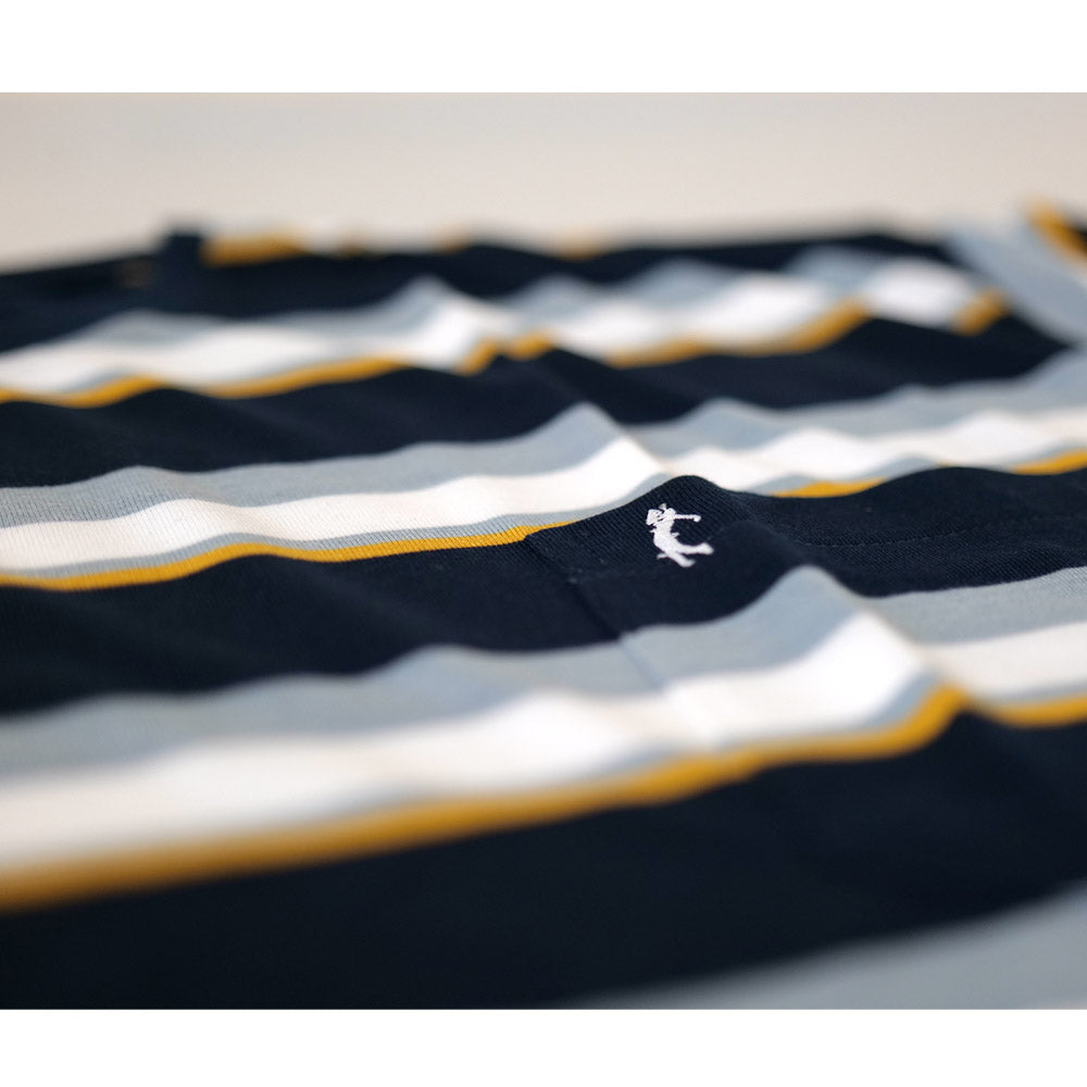 Big Size Striped Classic T-Shirt - BK485 Navy - Brooklyndirect