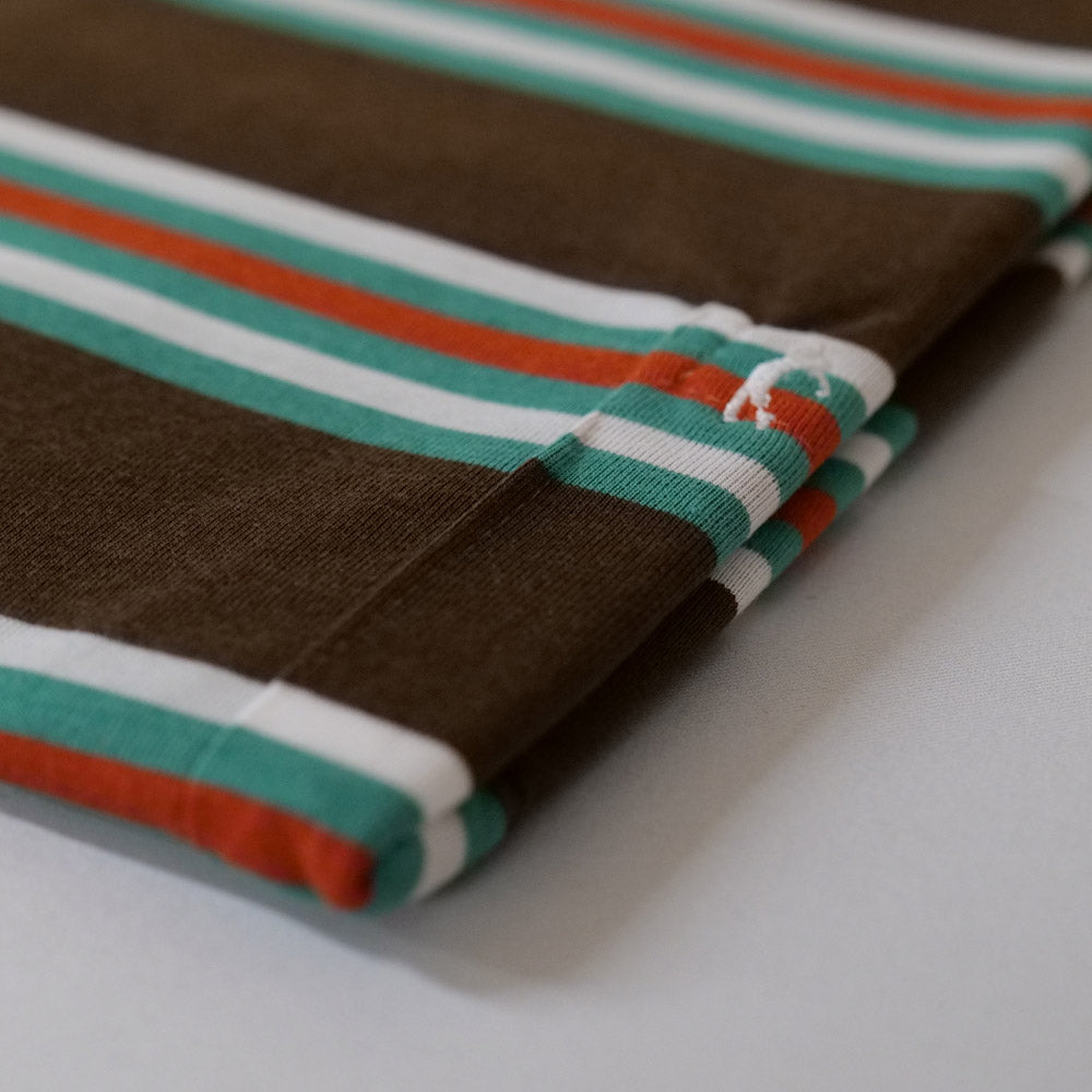 Big Size Striped Classic T-Shirt - BK486 Brown - Brooklyndirect