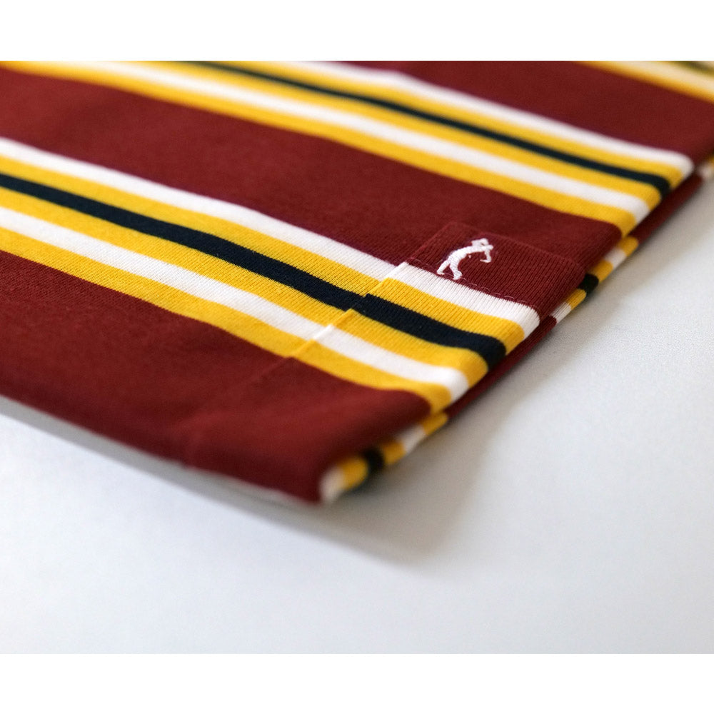 Big Size Striped Classic T-Shirt - BK486 Wine - Brooklyndirect