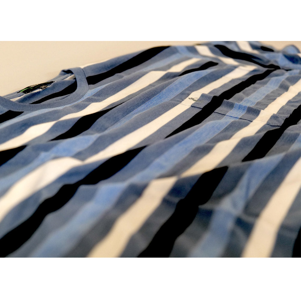 Big Size Striped Classic T-Shirt - BK491 Blue - Brooklyndirect