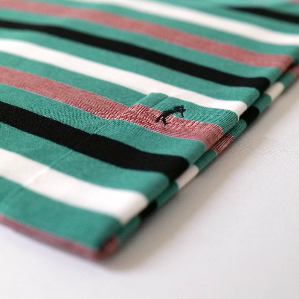 Big Size Striped Classic T-Shirt - BK491 Green - Brooklyndirect