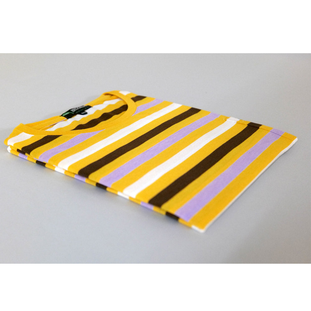 Big Size Striped Classic T-Shirt - BK491 Yellow - Brooklyndirect
