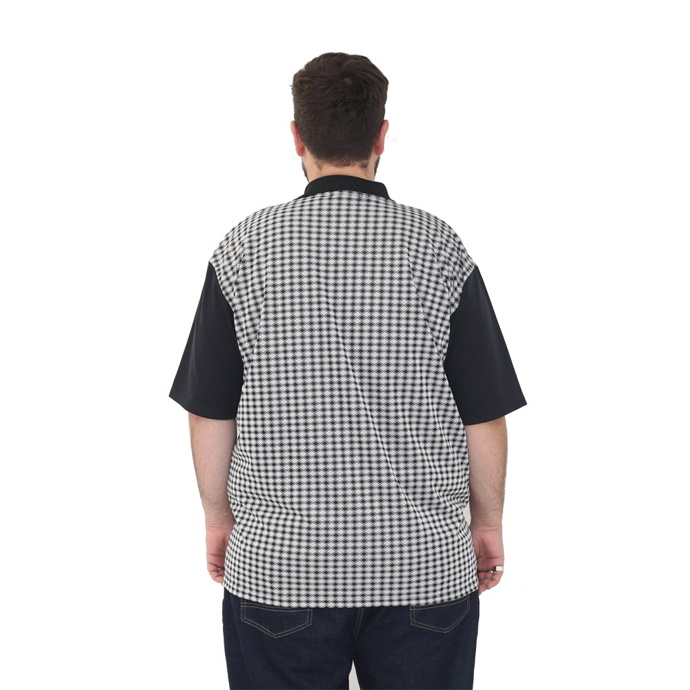 big size polo shirt with diamond print button collar short sleeve 2XL 3XL 4XL 5XL 6XL