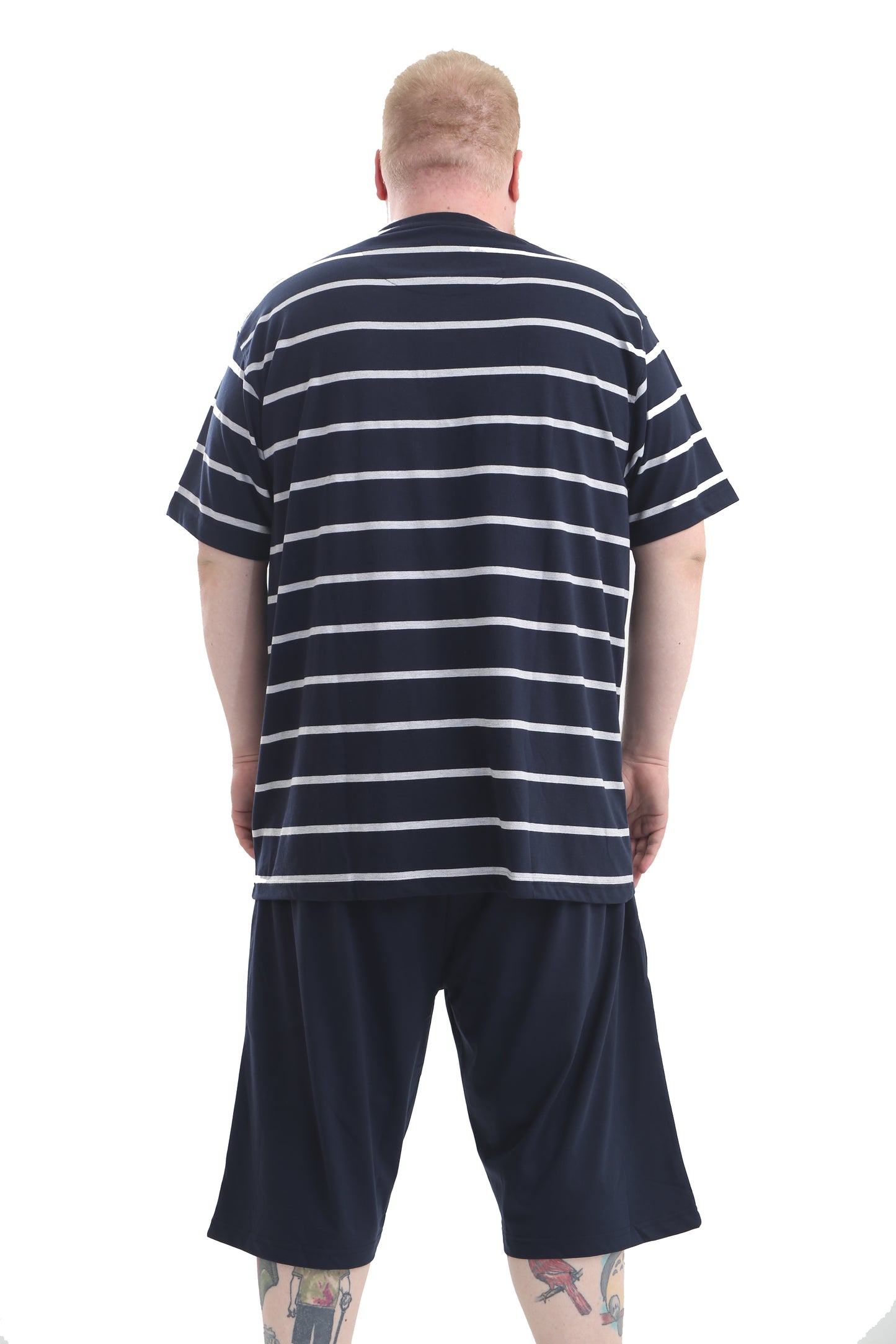 Big Size Pyjamas - Grey/Navy Stripe - Brooklyndirect