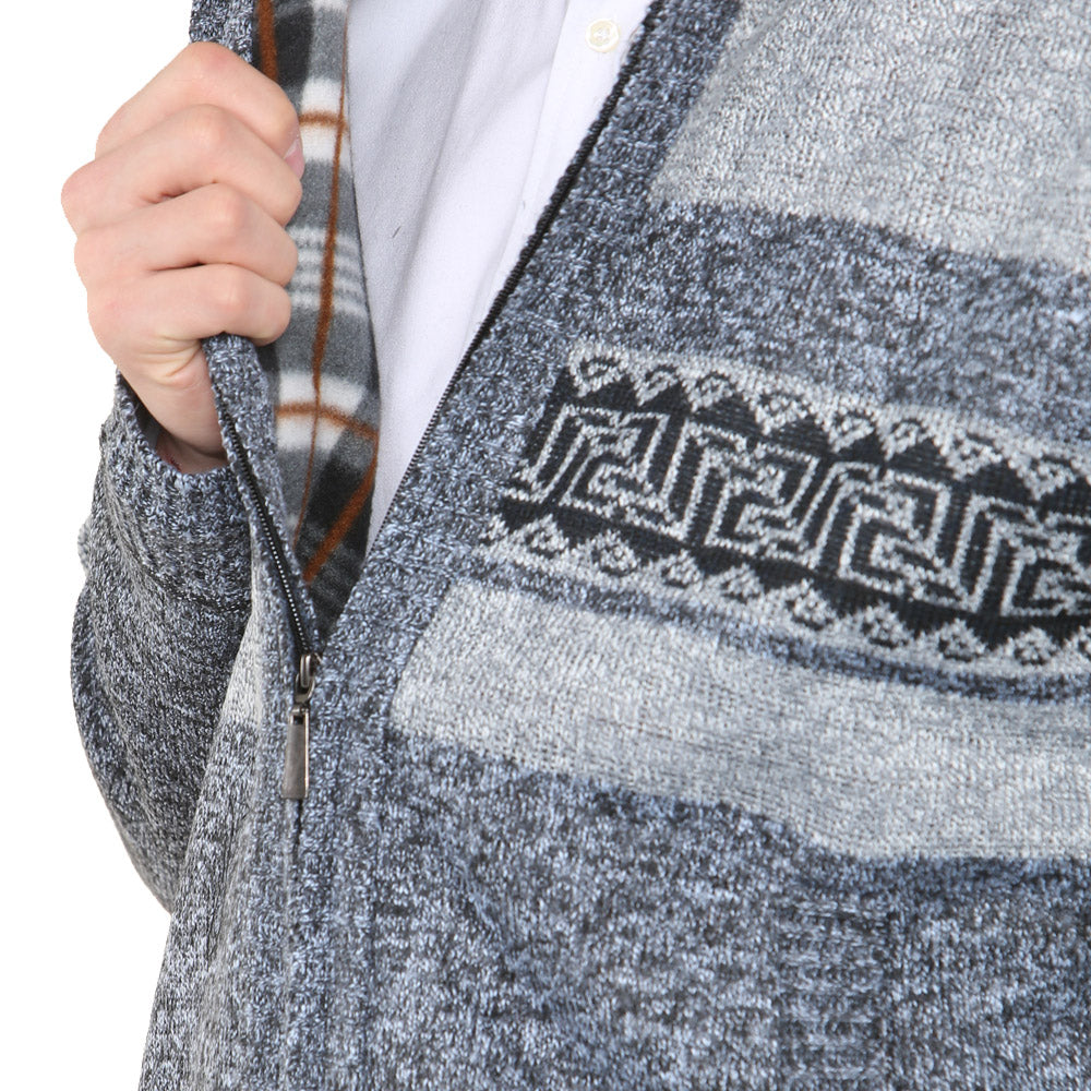 'Stornoway' Full ZIP Fleece Lined Cardigan - Charcoal - Brooklyndirect