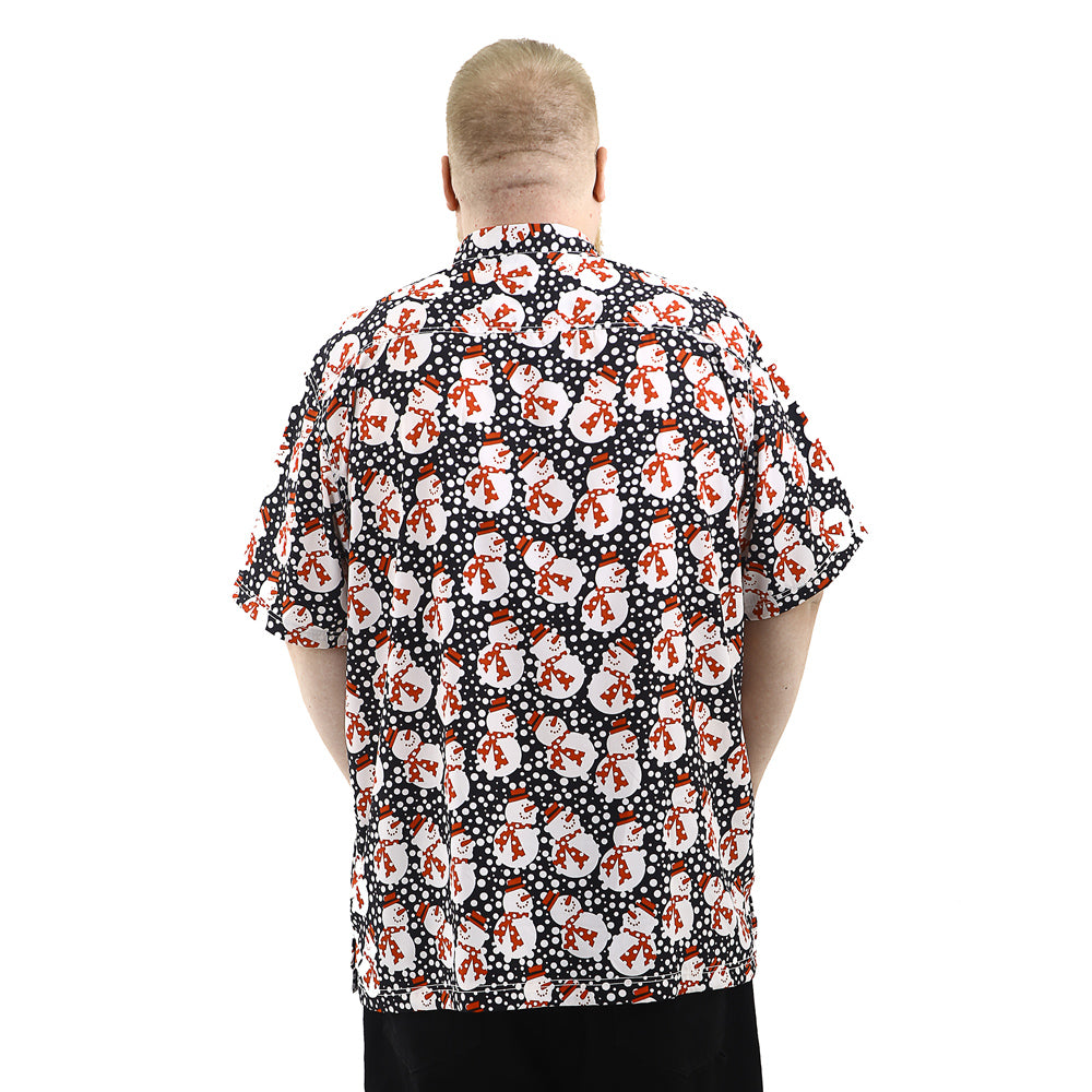 Big Size Christmas Shirt - Snowman Black - Brooklyndirect