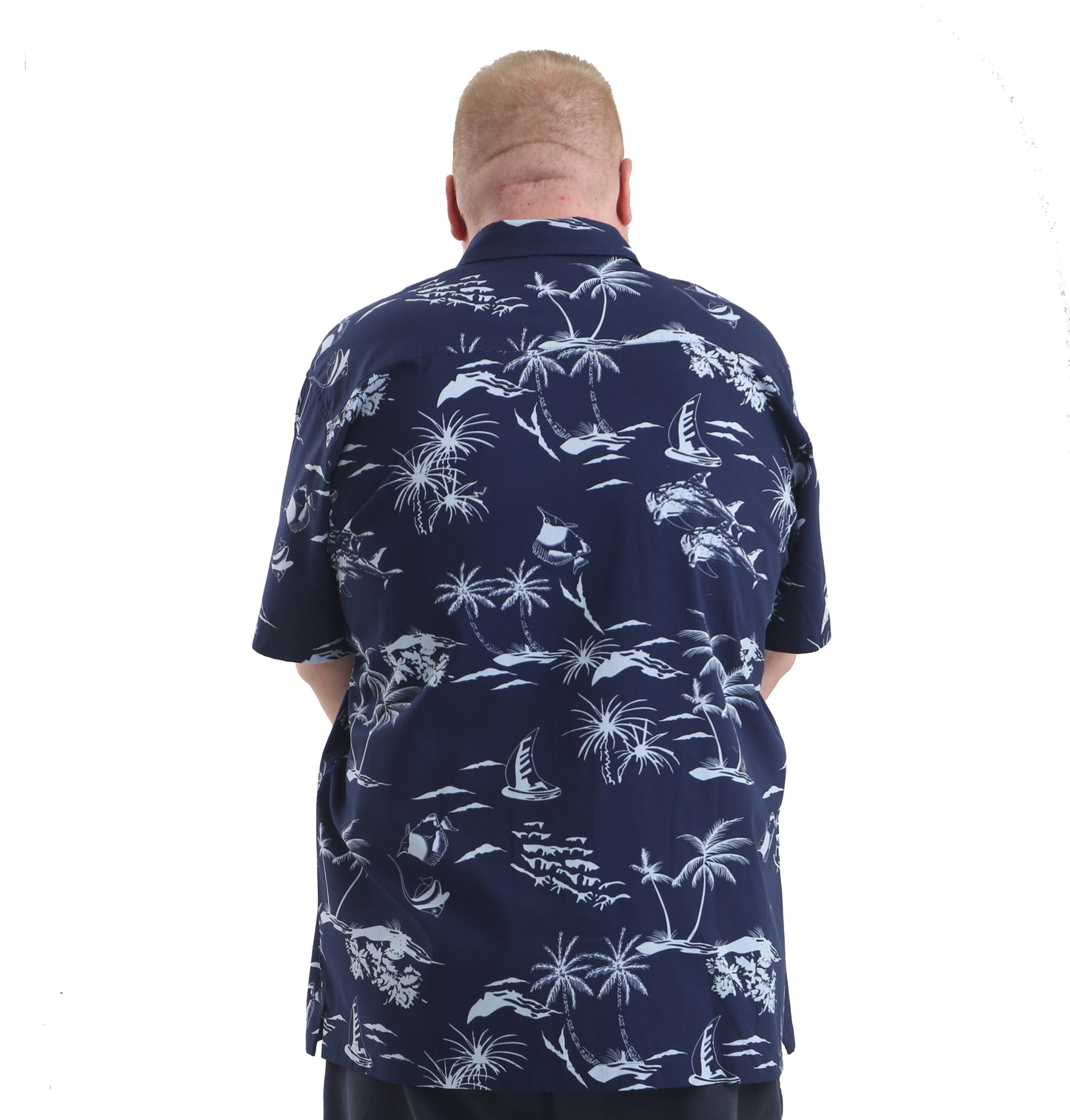 Mens Big Size Hawaiian Shirt Dolphin Blue - Brooklyn Direct UK
