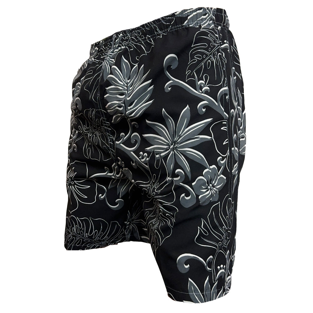 brooklyn direct big size floral board shorts black grey
