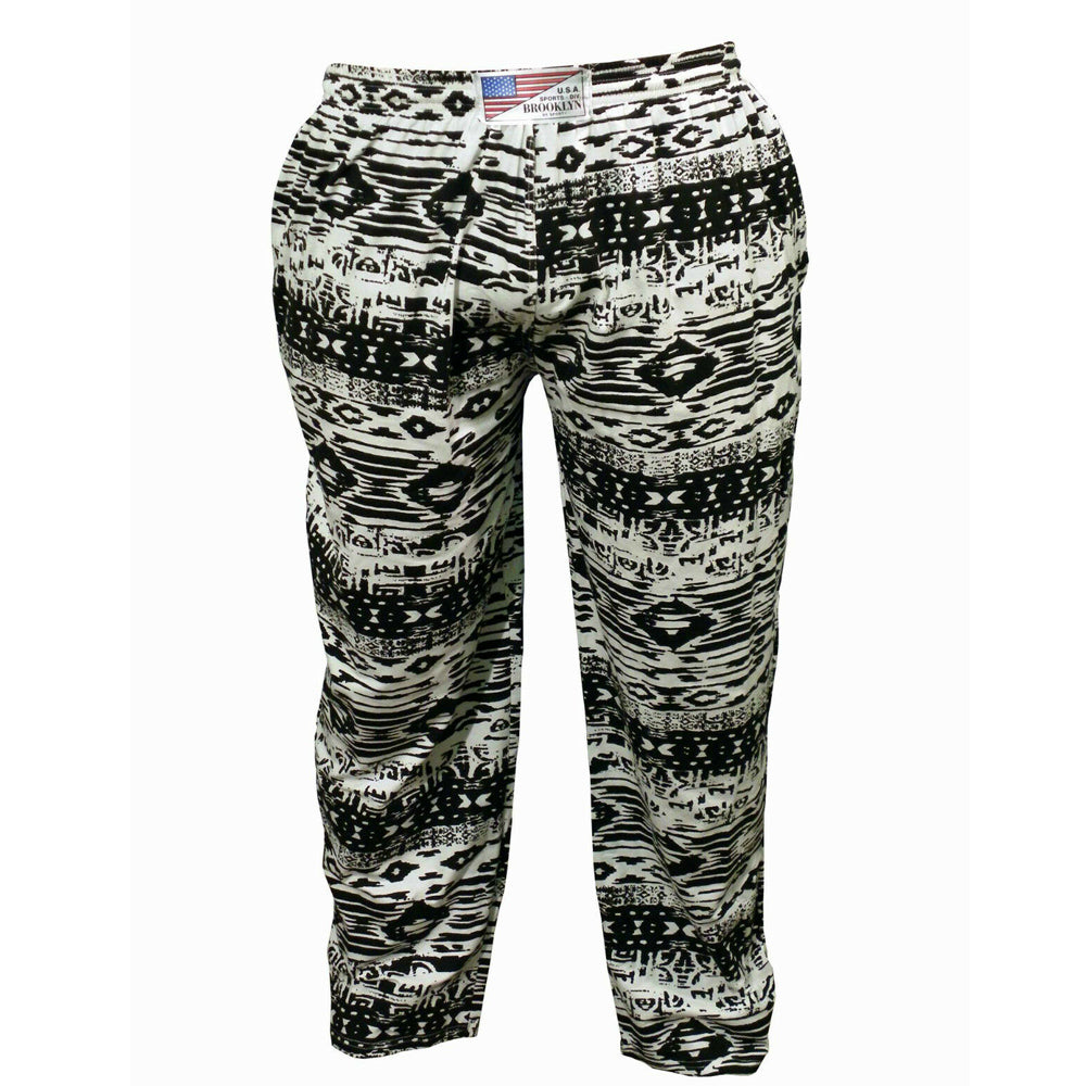 Big Size Pattern Lounge Pants Chef Style Relaxed Fit With Elastic Waist - AZTEC Pattern