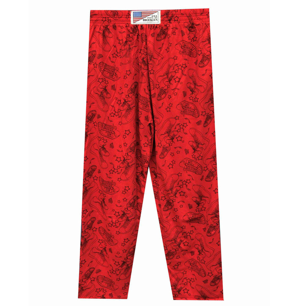 Baggy Lounge Pants With Elastic Waist - Red Sneakers - Brooklyndirect