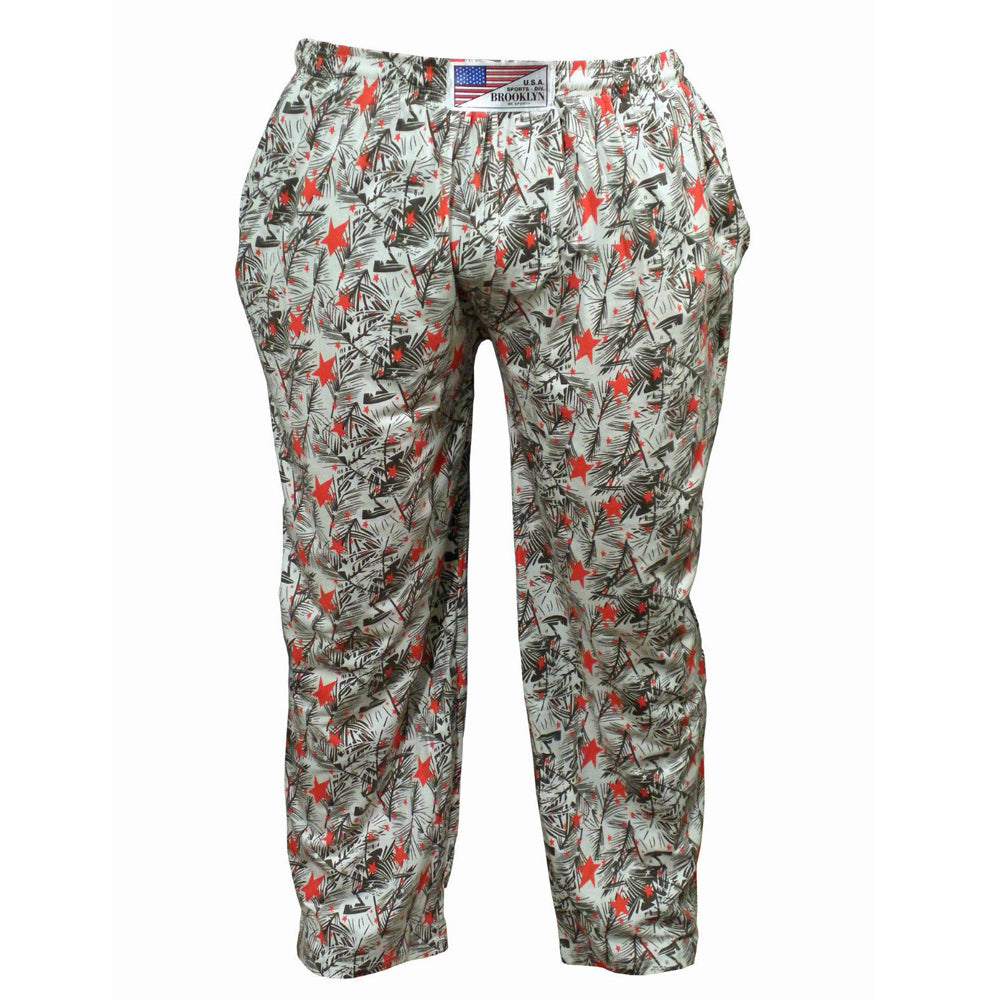 Baggy Lounge Pants With Elastic Waist - Star Print - Brooklyndirect