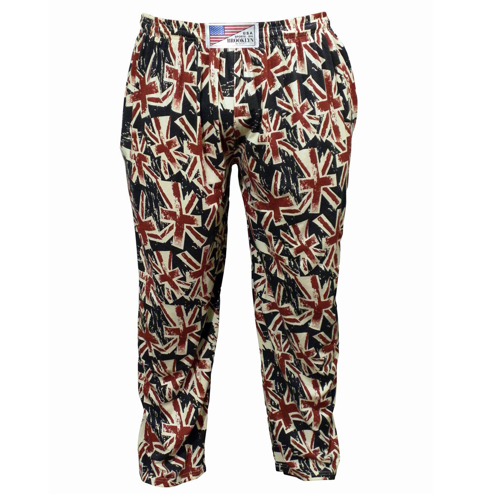 Baggy Lounge Pants With Elastic Waist - Union Jack - Brooklyndirect