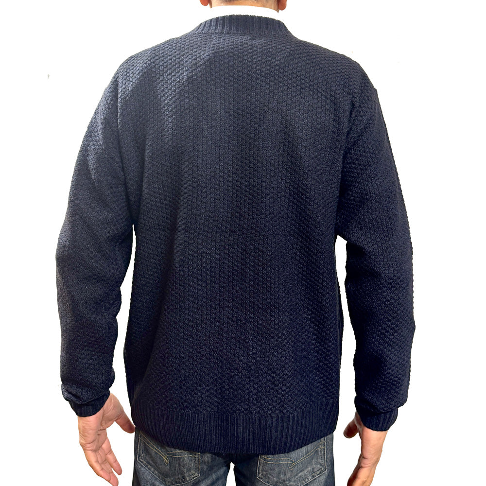 Classic button cardigan 'Rambler' - Navy Marl - Brooklyndirect