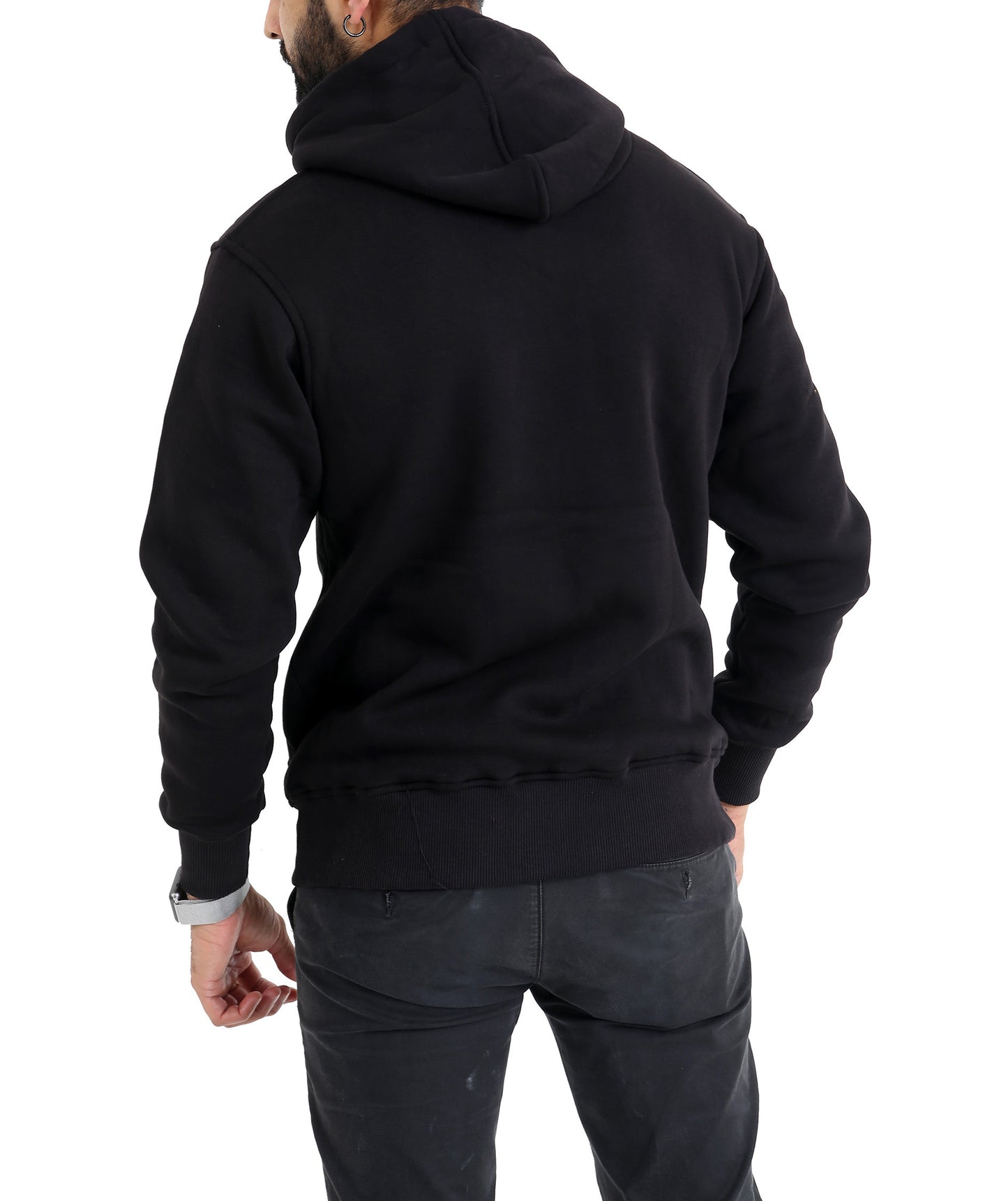 Mens Zip Fasten Rugby Hoodie With Embroidered Team Logo All Blacks - Brooklyn Direct UK