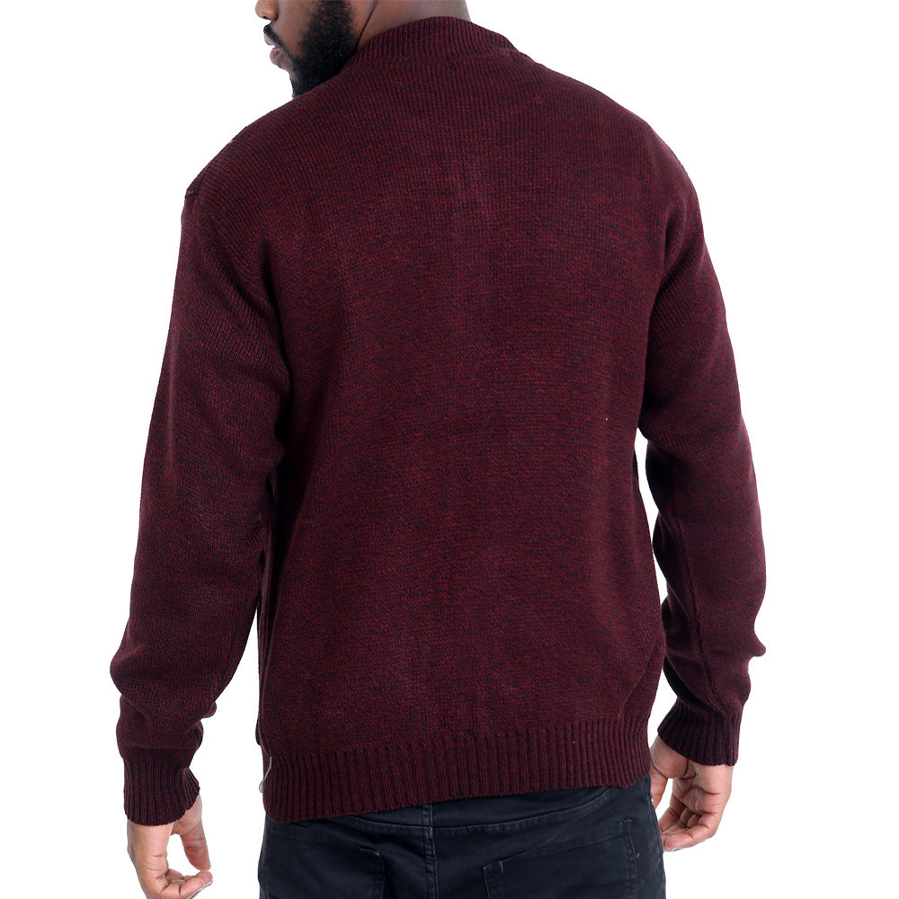 Mens Classic Style Button And ZIP Up Cardigans In Burgundy - Brooklyn Direct UK