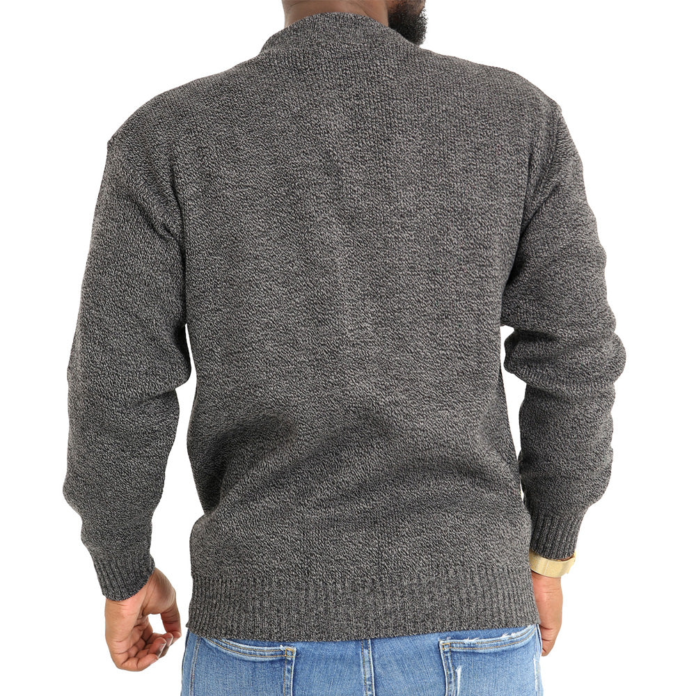 Mens Classic Style Button And ZIP Up Cardigans In Charcoal - Brooklyn Direct UK