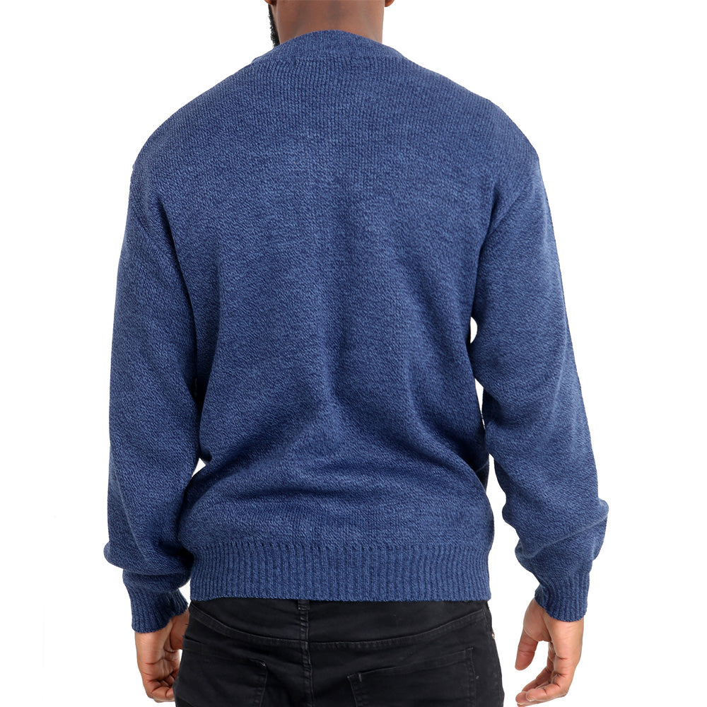 Mens Classic Style Button And ZIP Up Cardigans In Navy Blue - Brooklyn Direct UK
