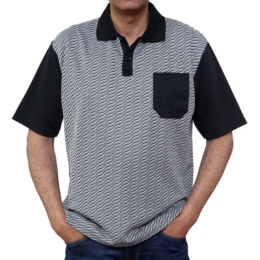 Pattern Polo Shirt With Pocket Wave