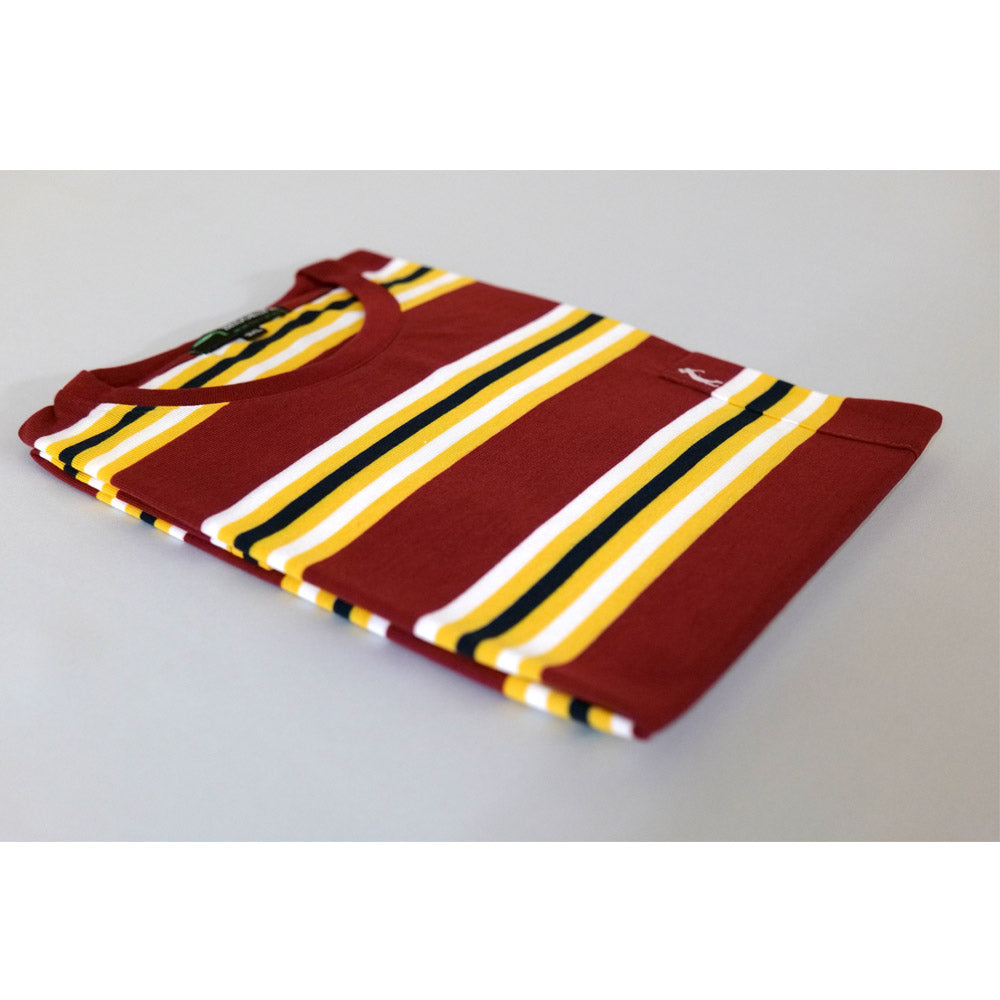 Big Size Striped Classic T-Shirt - BK486 Wine - Brooklyndirect