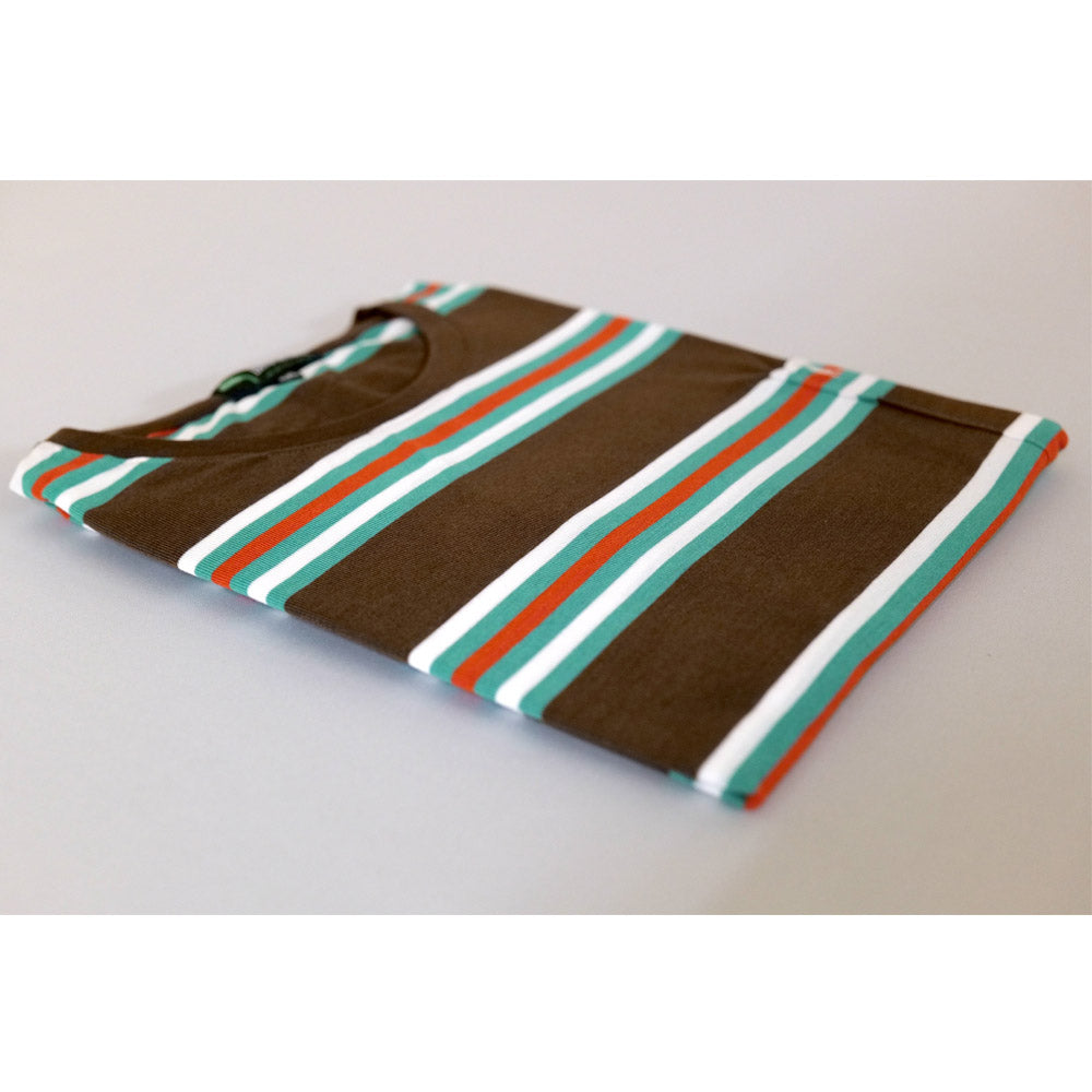Big Size Striped Classic T-Shirt - BK486 Brown - Brooklyndirect