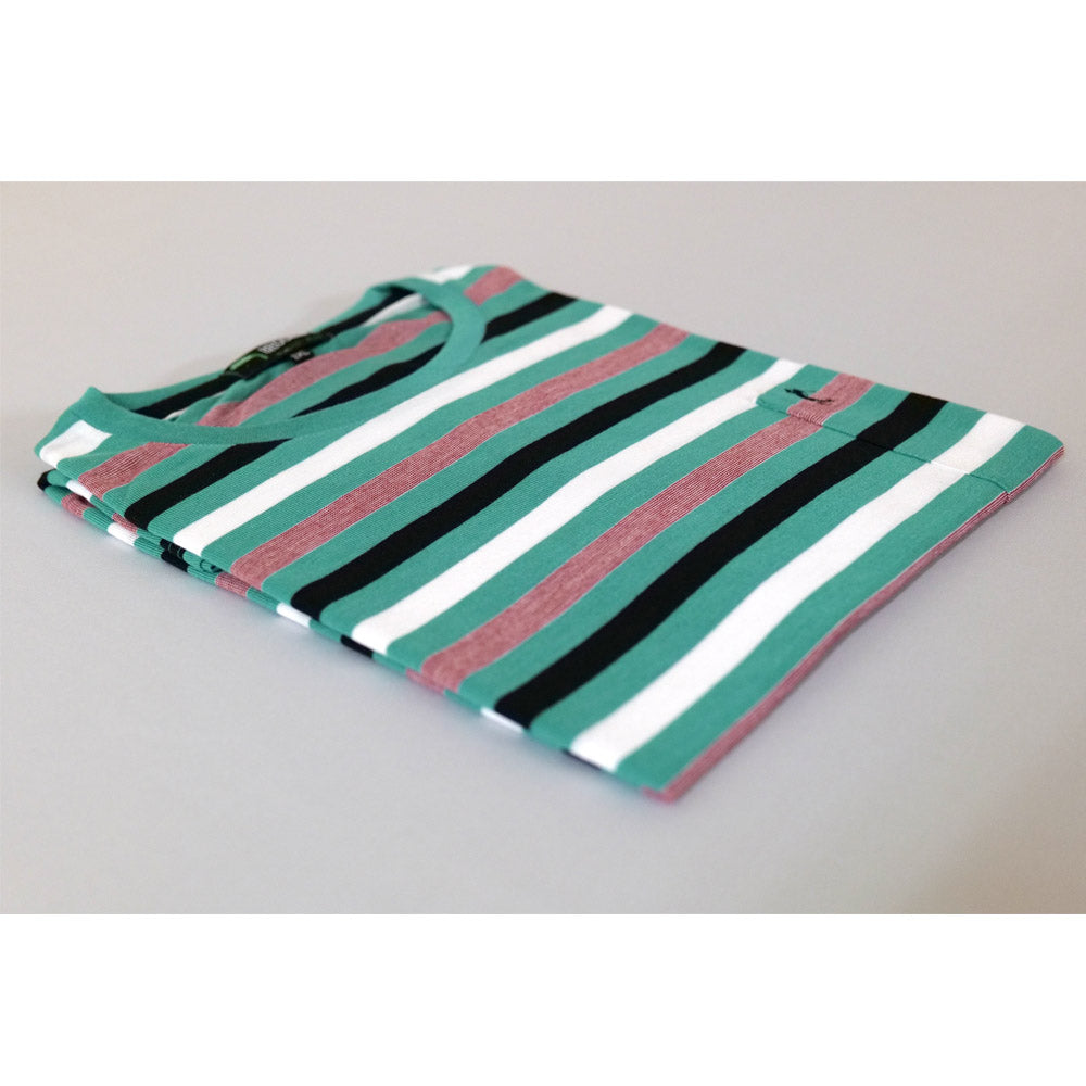Big Size Striped Classic T-Shirt - BK491 Green - Brooklyndirect