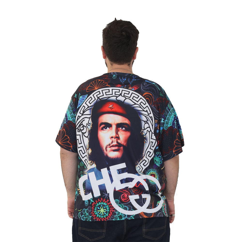 big size graphic print t-shirt short sleeve top in 2xl 3xl 4xl 5xl 6xl - che guevara print