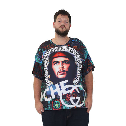 big size graphic print t-shirt short sleeve top in 2xl 3xl 4xl 5xl 6xl - che guevara print