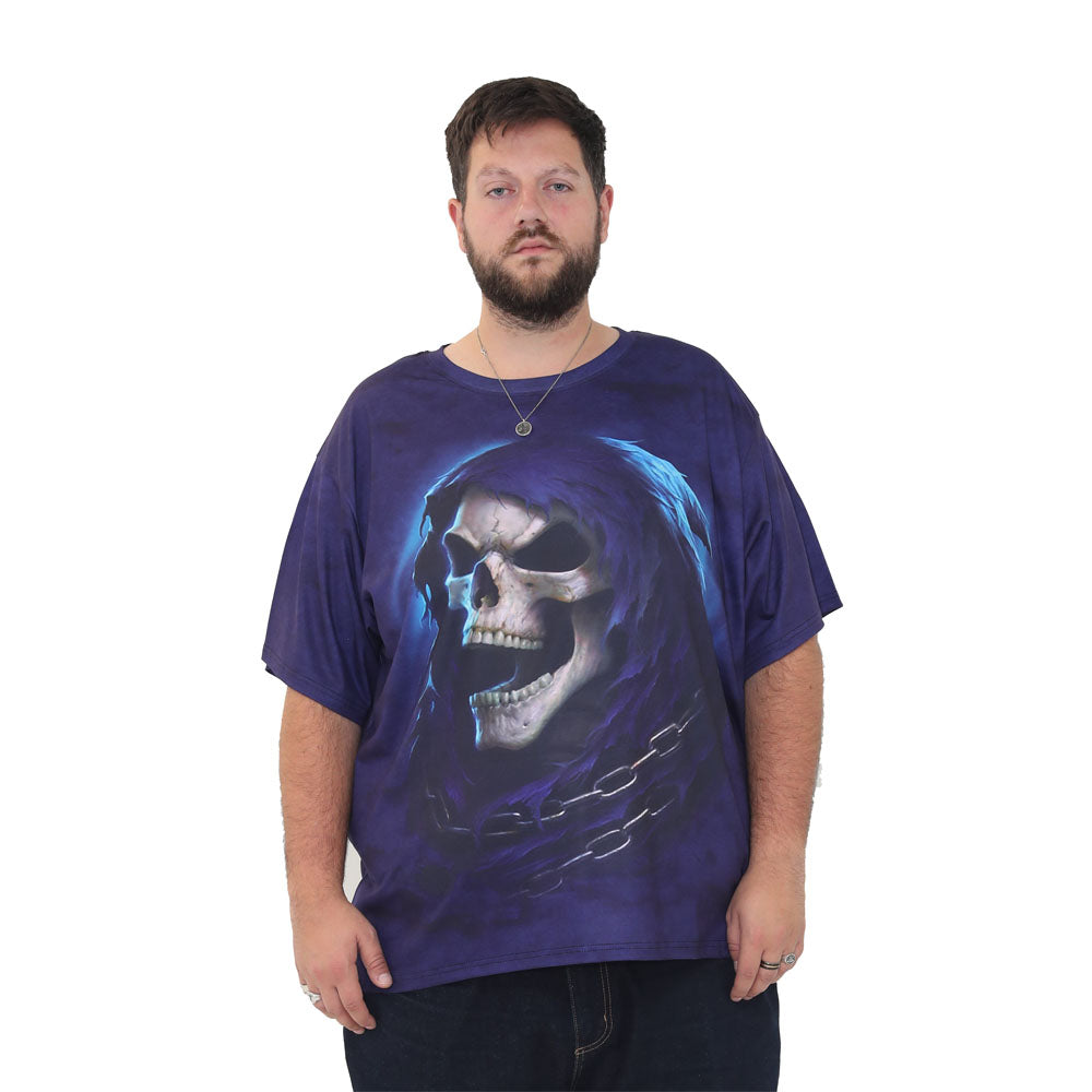 big size graphic print t-shirt short sleeve top in 2xl 3xl 4xl 5xl 6xl - reaper