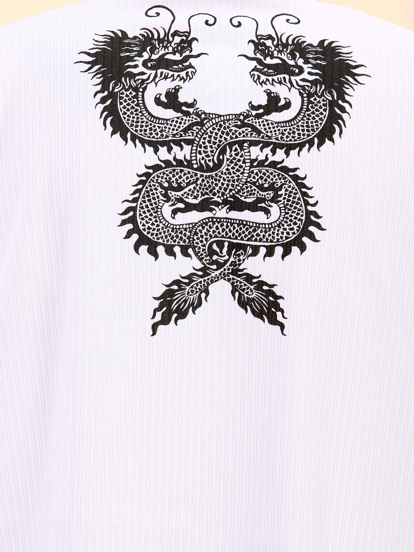 Big size dragon print t-shirt with revere collar - Brooklyndirect