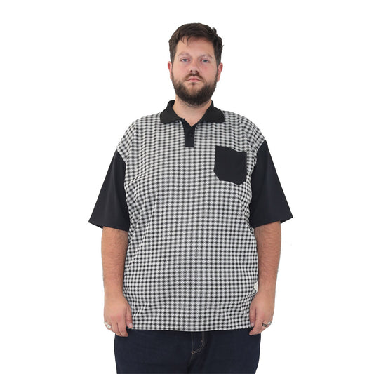 big size polo shirt with diamond print button collar short sleeve 2XL 3XL 4XL 5XL 6XL 