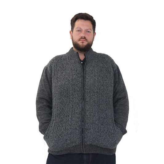 Big Size Nordic Fleece Cardigan - Style 15 - Denim