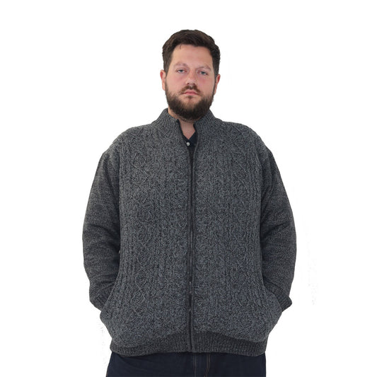 Big Size Nordic Fleece Cardigan - Style 15 - Denim - Brooklyndirect