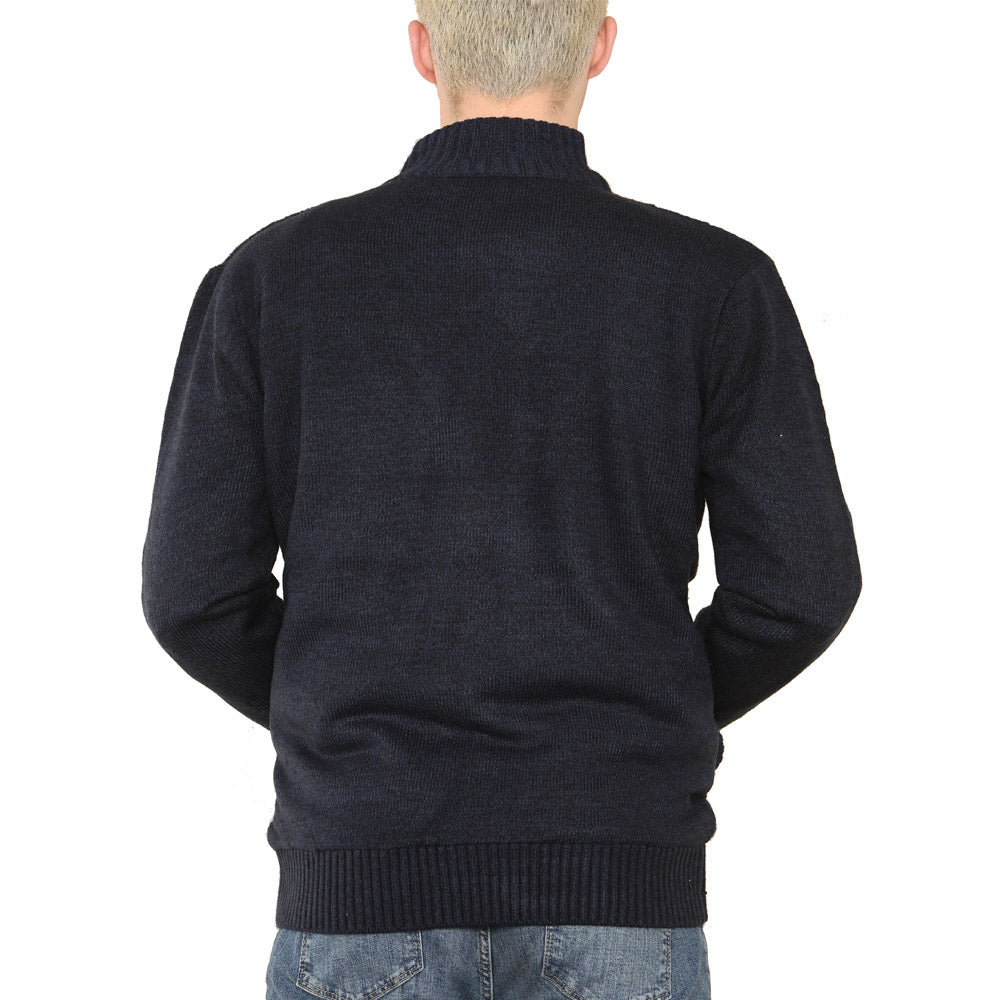 Nordic Pattern Cardigan - Style 15 - Navy - Brooklyndirect