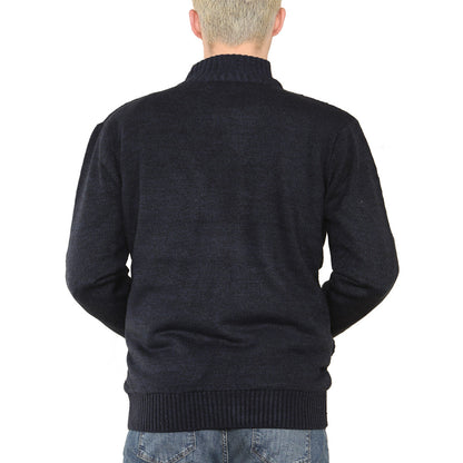 Nordic Pattern Cardigan - Style 15 - Navy - Brooklyndirect