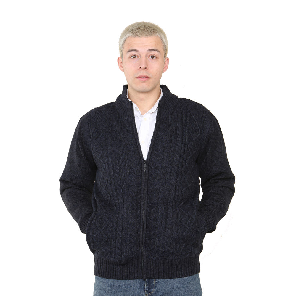 Nordic Pattern Cardigan - Style 15 - Navy - Brooklyndirect
