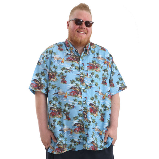 Mens Big Size Hawaiian Shirt Oahu - Brooklyn Direct UK