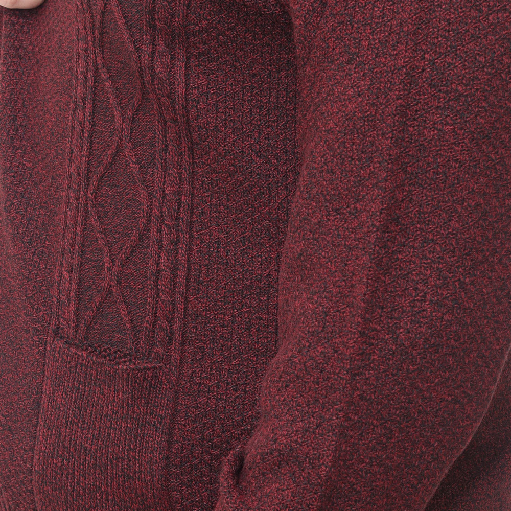 mens big size button up cardigan long sleeve 3xl 4xl 5xl 6xl jumper 'Rambler' - Burgundy