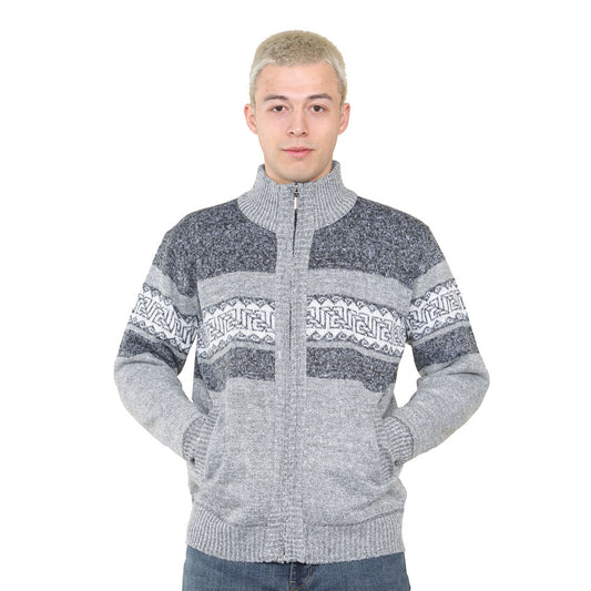 'Stornoway' Full ZIP Fleece Lined Cardigan - Silver - Brooklyndirect