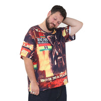 big size graphic print t-shirt short sleeve top in 2xl 3xl 4xl 5xl 6xl - bob marley print