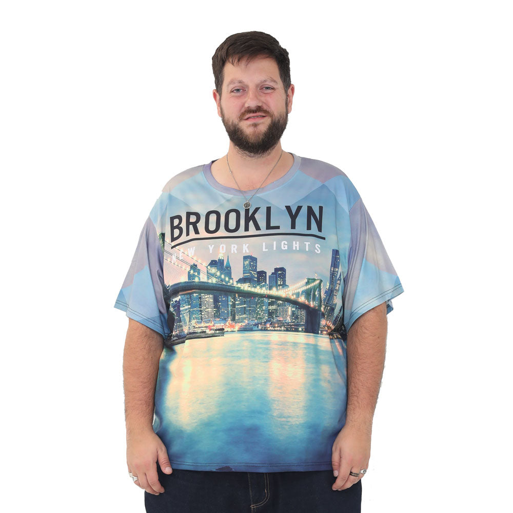 big size graphic print t-shirt short sleeve top in 2xl 3xl 4xl 5xl 6xl - brooklyn print