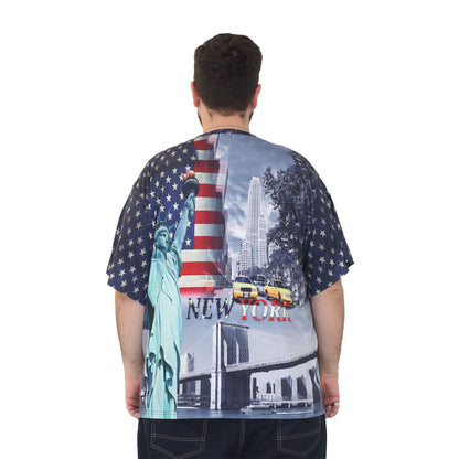 big size graphic print t-shirt short sleeve top in 2xl 3xl 4xl 5xl 6xl - new york print