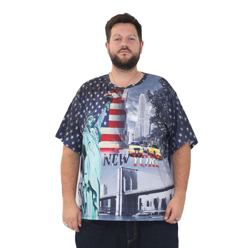 big size graphic print t-shirt short sleeve top in 2xl 3xl 4xl 5xl 6xl - new york print