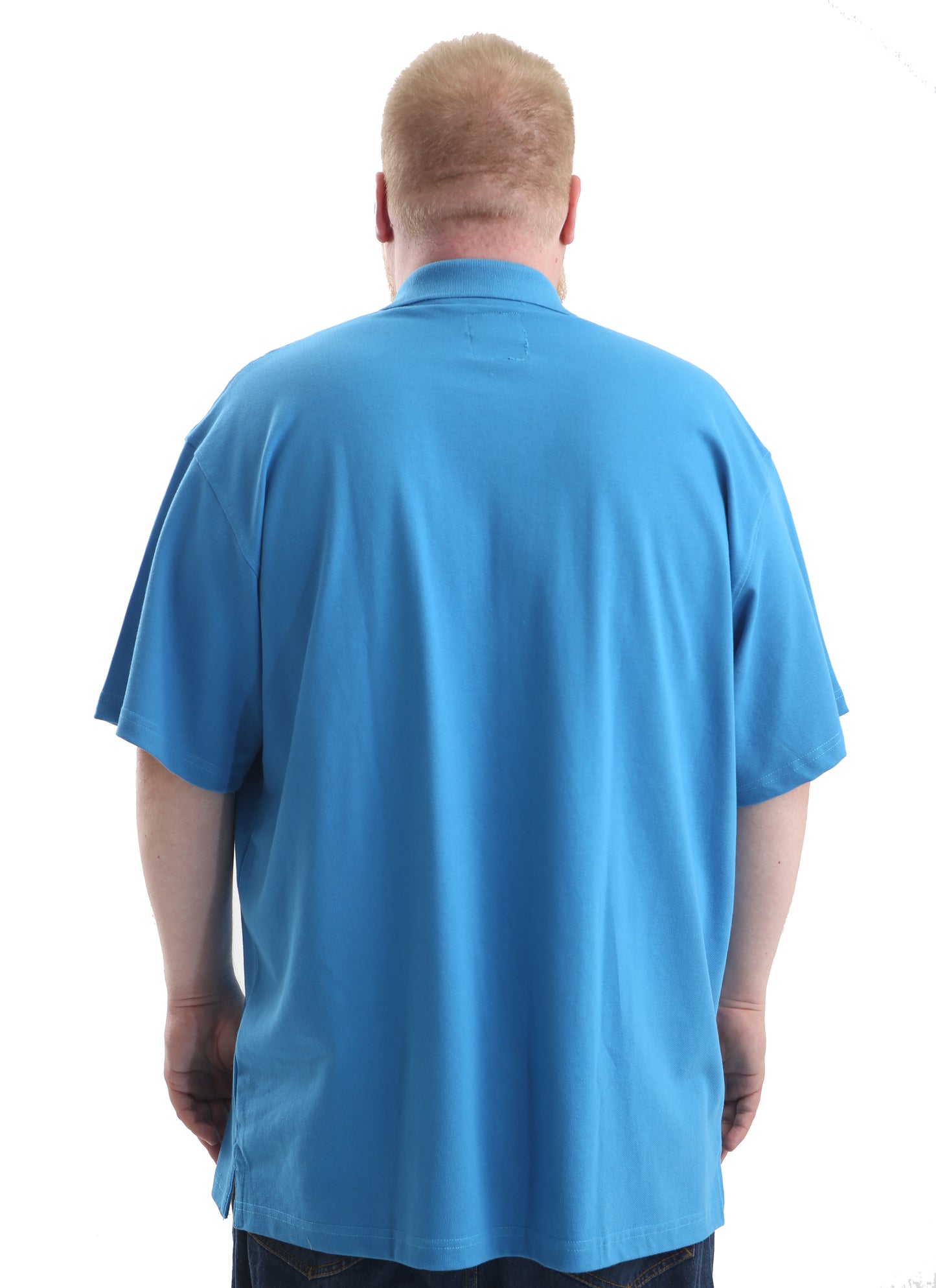 Mens Big Size Polo Shirt In Ocean Blue - Brooklyn Direct UK