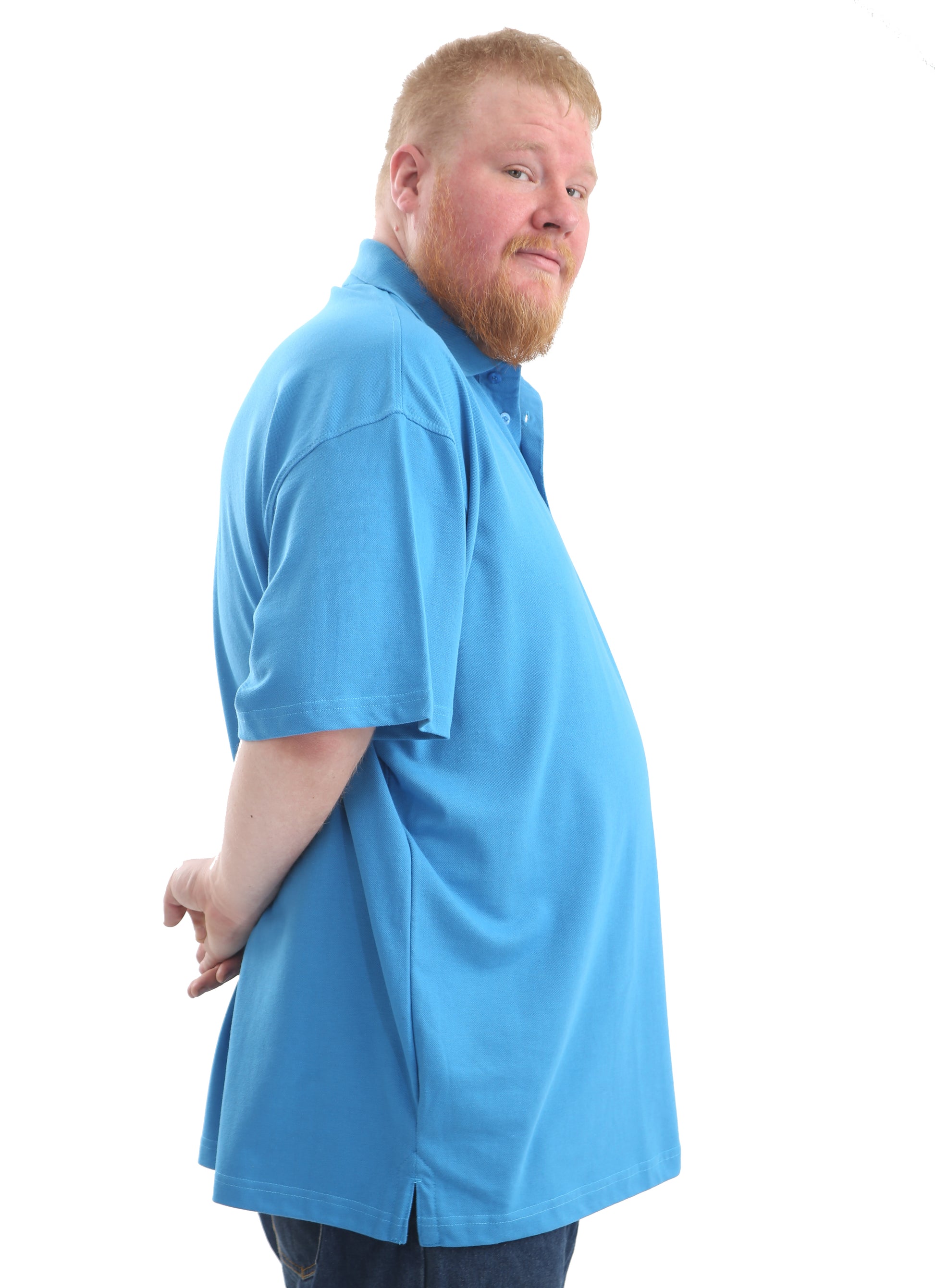 Mens Big Size Polo Shirt In Ocean Blue - Brooklyn Direct UK