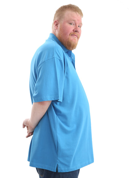 Mens Big Size Polo Shirt In Ocean Blue - Brooklyn Direct UK