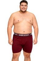 Big size boxer shorts with button fly Burgundy/Olive/Charcoal (Pack of 3)