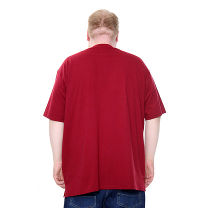 big size mens t-shirt 2XL 3XL 4XL 5XL 6XL classic style plus size top - Burgundy