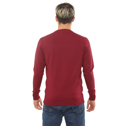 Lightweight Stretch V-Neck Sweater - Burgundy - Brooklyndirect