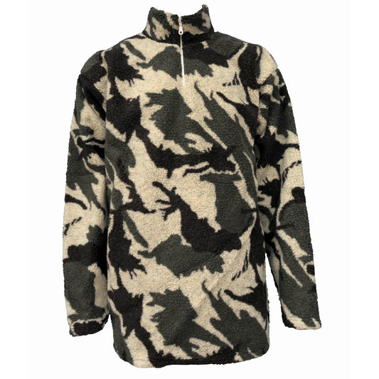 Mens Big Size Camouflage Fleece Jacket In Size 4XL - Brooklyn Direct UK