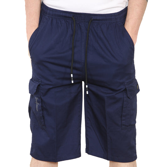 Cargo Shorts With Drawstring Waist - Style 35 - Navy - Brooklyndirect